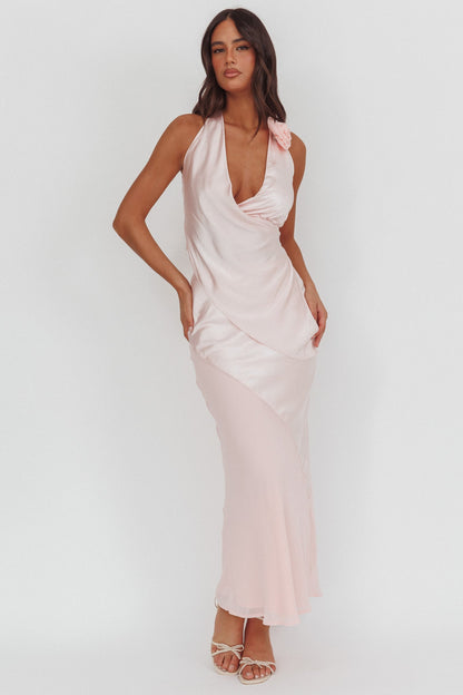 Easy Love Contrast Maxi Skirt Pink