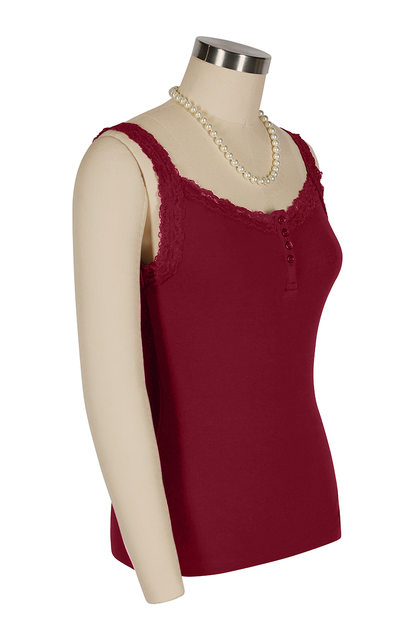D'Amour Button Up Follies Singlet (Red)