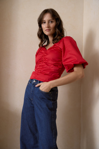 Petal Puff Detail Blouse