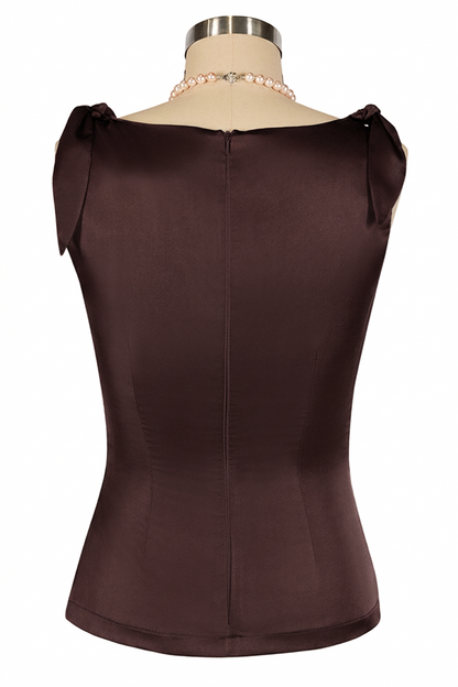 D'Amour Classic Cowl Top (Brown)