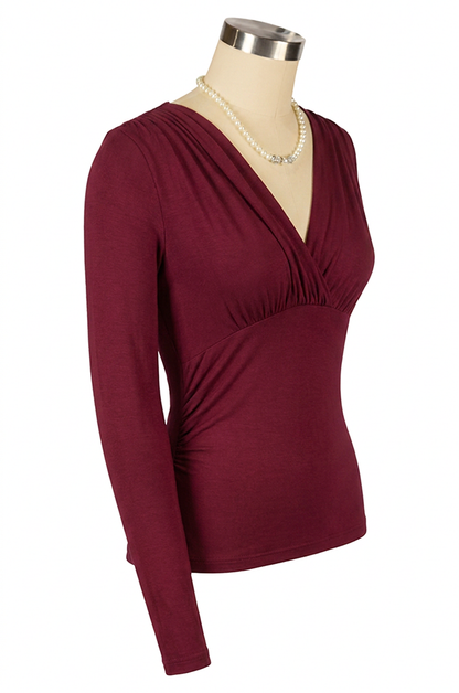 D'Amour Follies Cross Over Top (Burgundy)