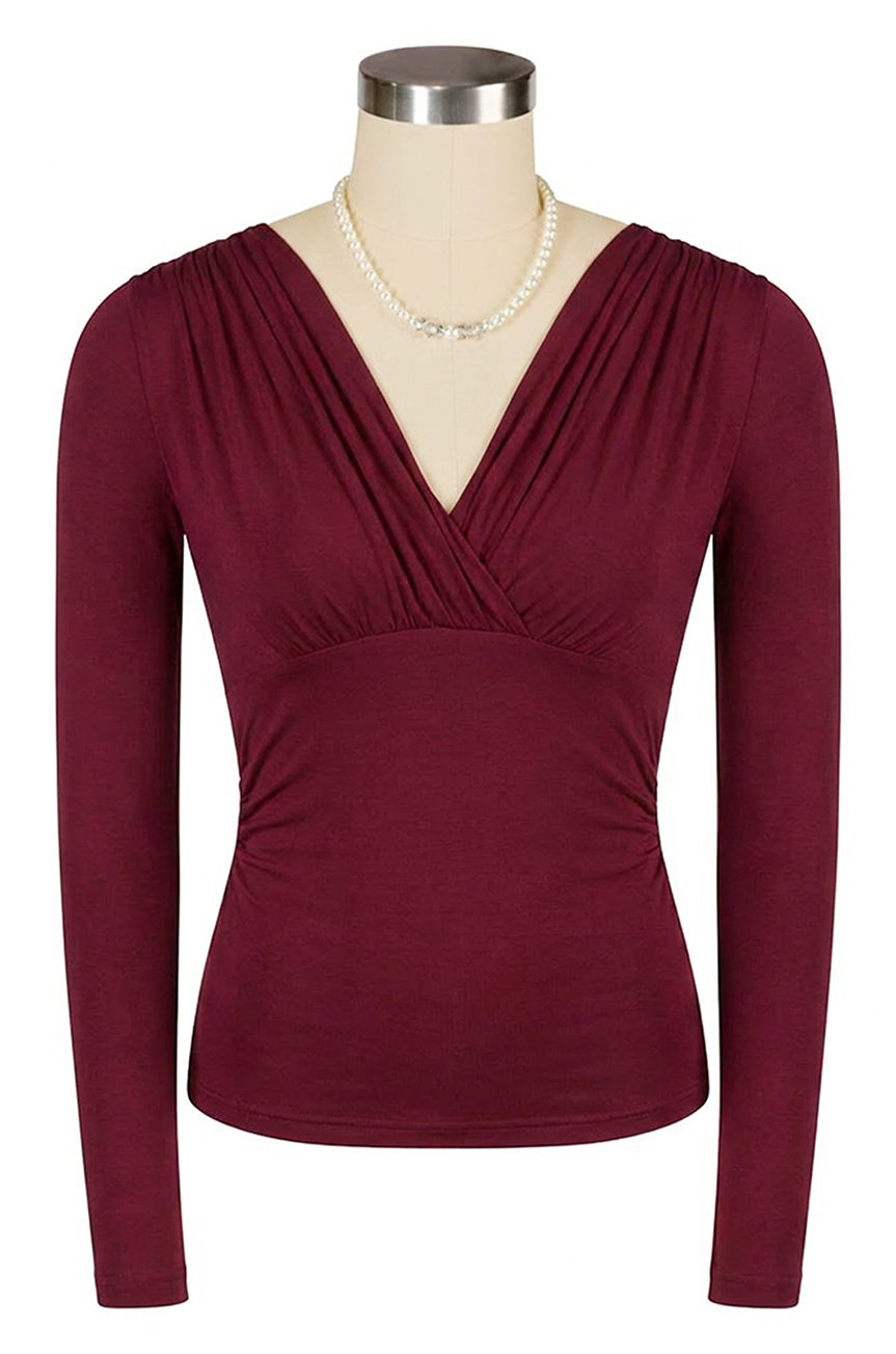 D'Amour Follies Cross Over Top (Burgundy)