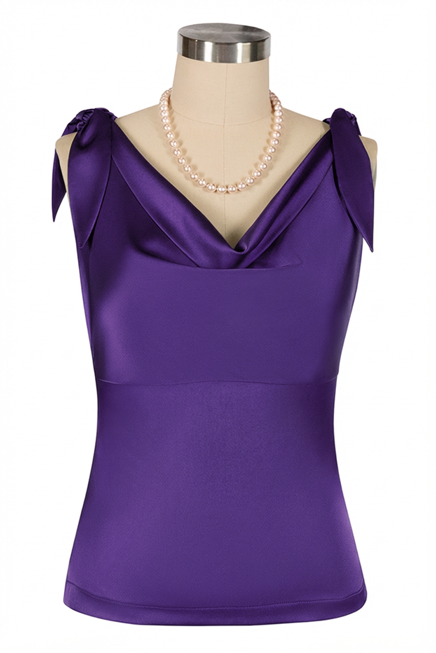 D'Amour Classic Cowl Top (Purple)