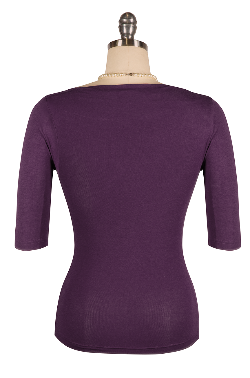 Manhattan Follies Cowl Neck Jersey Top (Purple)