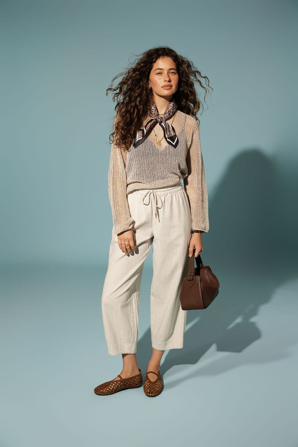 Elementary Linen Mesh Knit Sweater