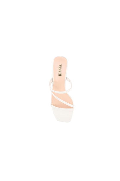 VERALi Ginny Block Heel Mules Chalk White