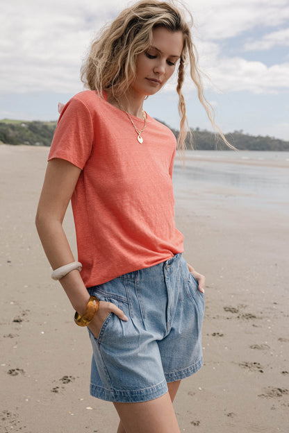 Elementary Linen Crew Neck Tee