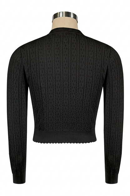 Pom Pom Pussycat Cardigan (Black)