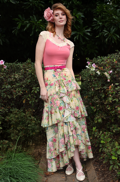 Birdsong Ruffle Maxi Skirt