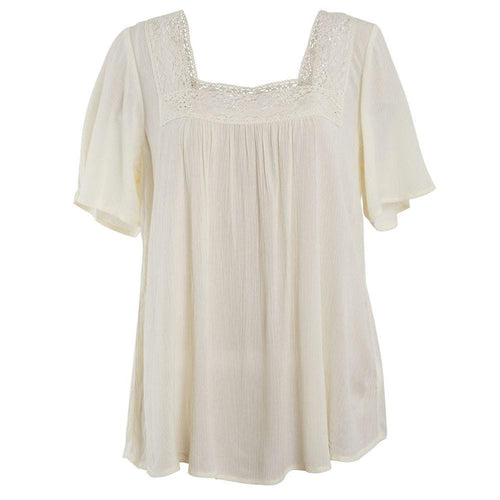 Blusa Women Ethnic White Beige