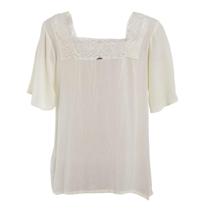 Blusa Women Ethnic White Beige