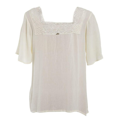 Blusa Women Ethnic White Beige