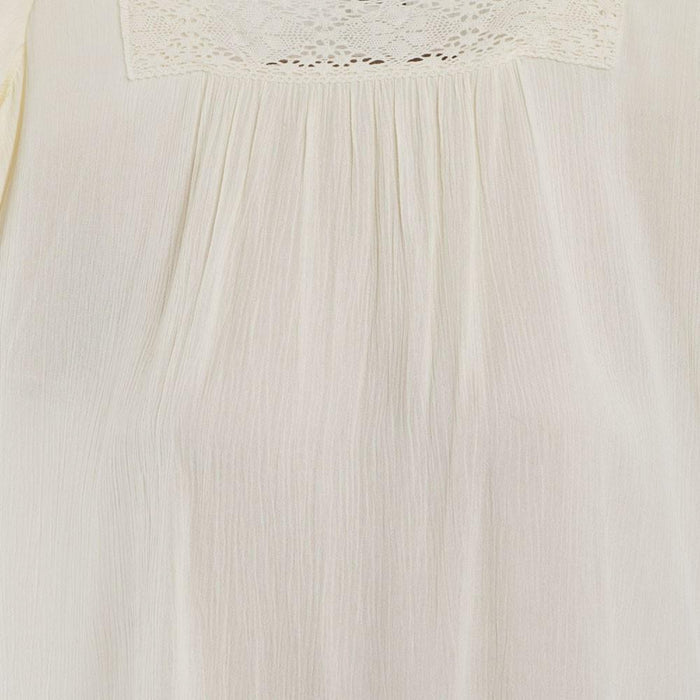 Blusa Women Ethnic White Beige