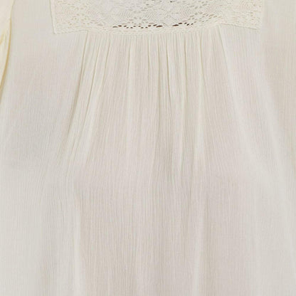 Blusa Women Ethnic White Beige
