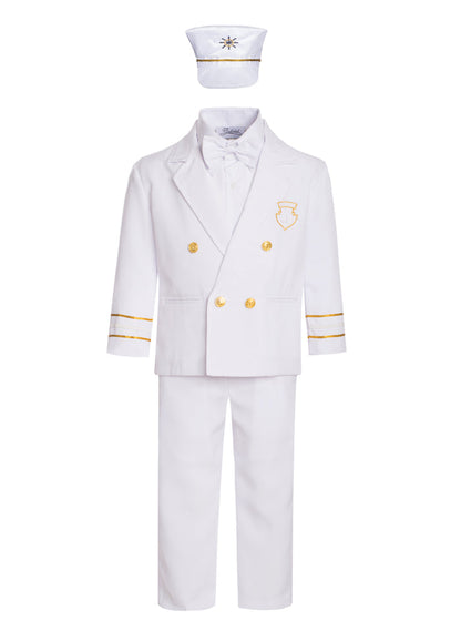 Boys Captain style suit set with hat (5 pcs)