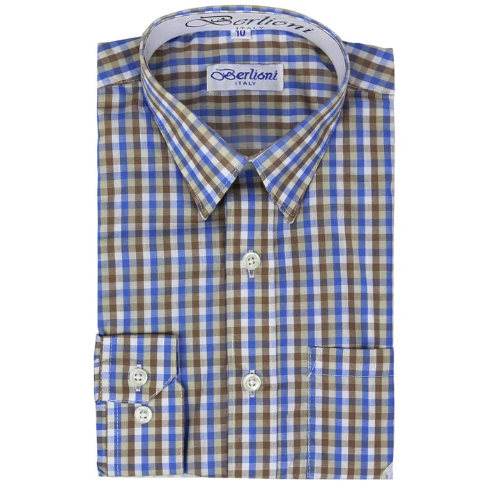 BOY'S CHECKERED DRESS SHIRT