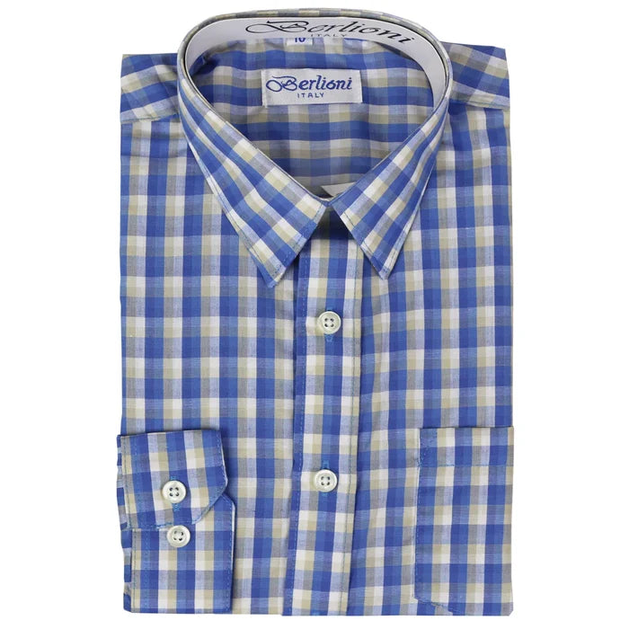BOY'S CHECKERED DRESS SHIRT