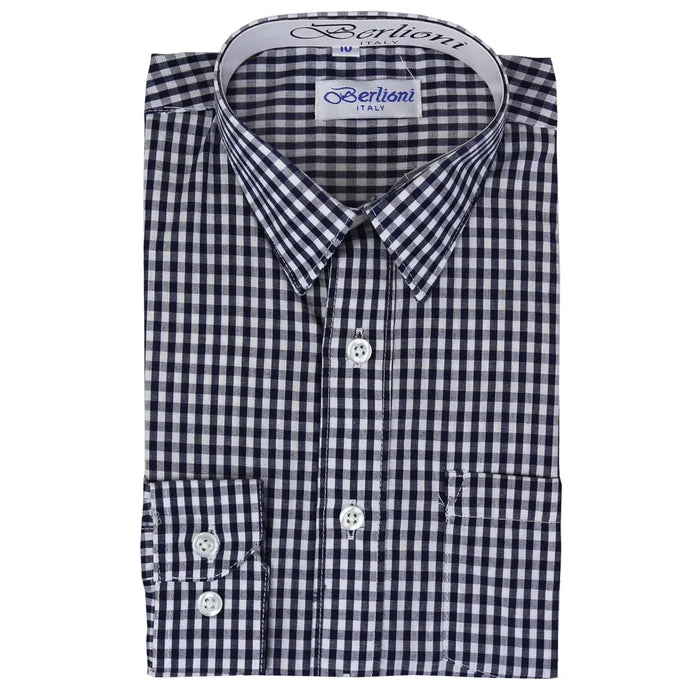 BOY'S CHECKERED DRESS SHIRT