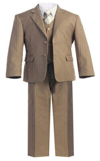Boys formal Dark Khaki regular suit (7 pcs)