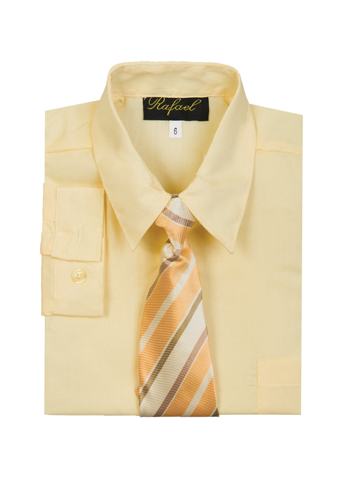 Boys formal dress shirt with striped tie