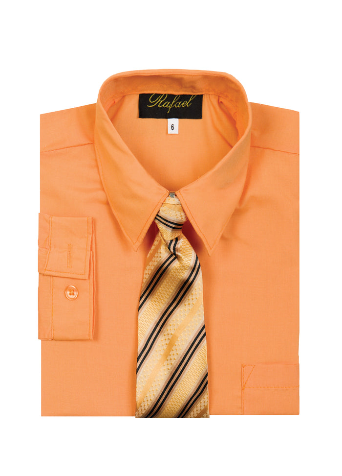 Boys formal dress shirt with striped tie