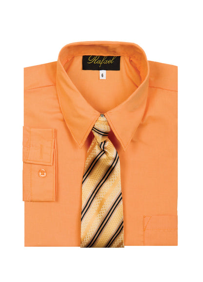 Boys formal dress shirt with striped tie
