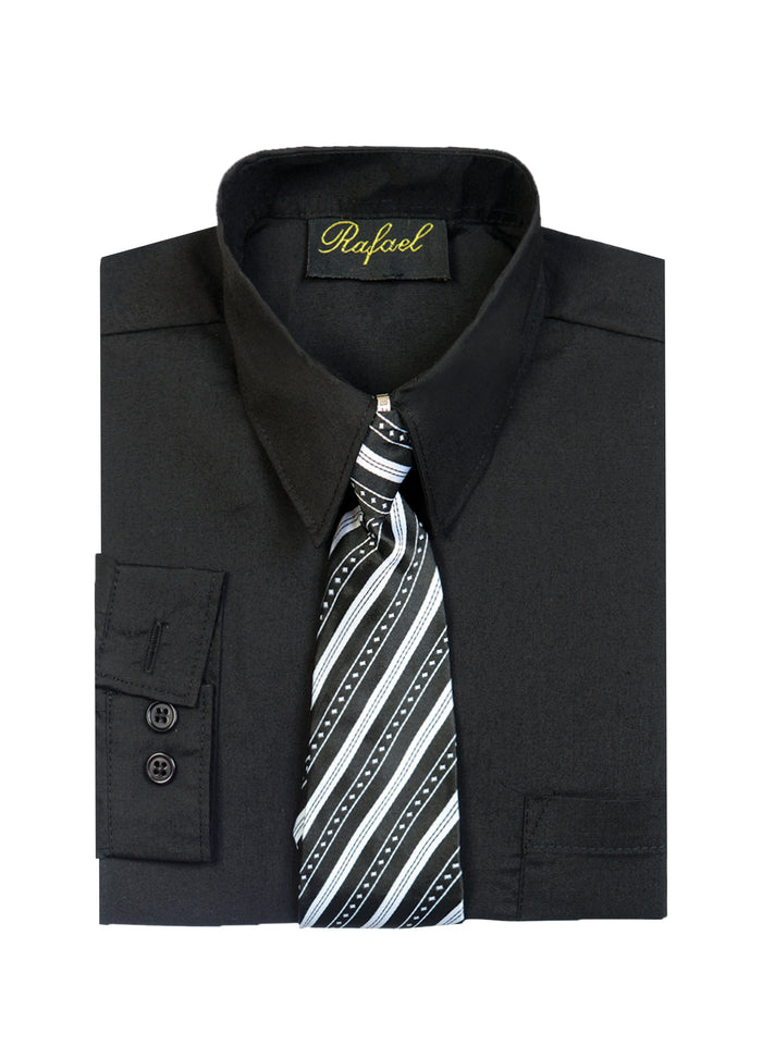 Boys formal dress shirt with striped tie