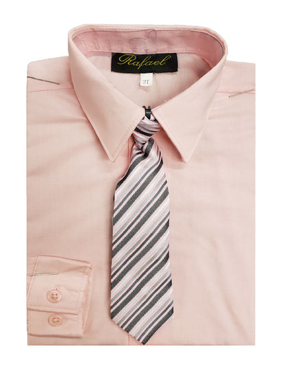 Boys formal dress shirt with striped tie