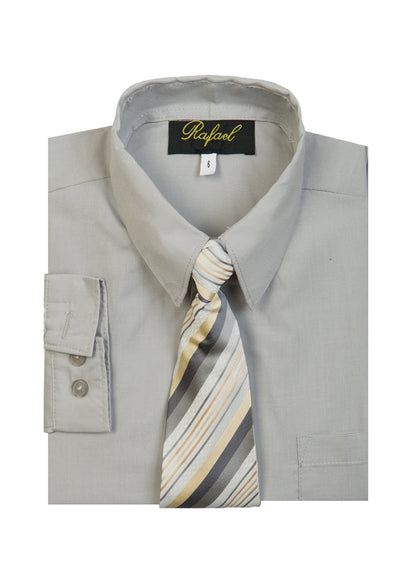 Boys formal dress shirt with striped tie