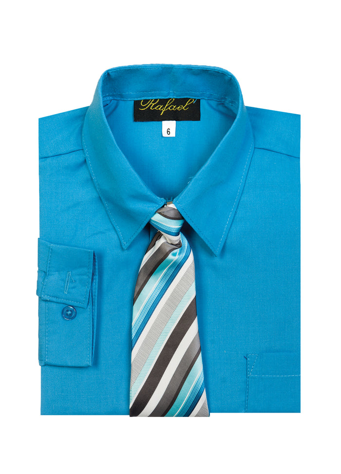 Boys formal dress shirt with striped tie