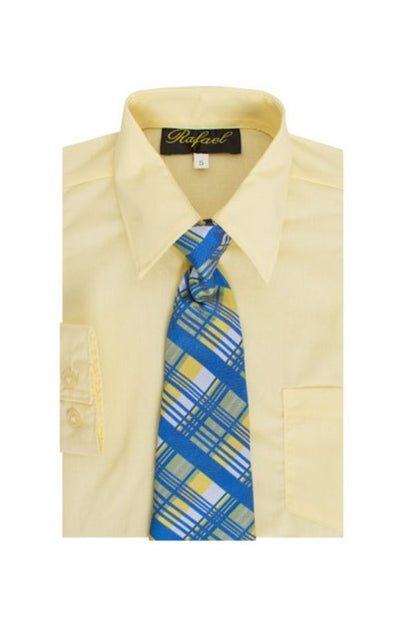 Boys formal dress shirt with striped tie