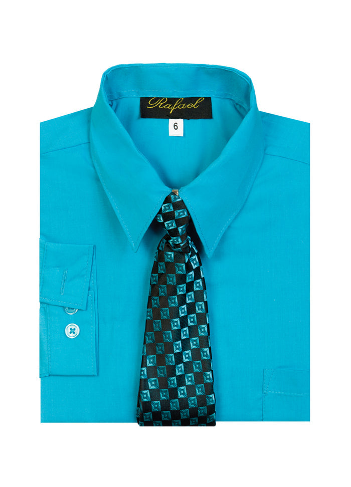 Boys formal dress shirt with striped tie