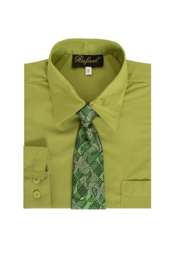 Boys formal dress shirt with striped tie