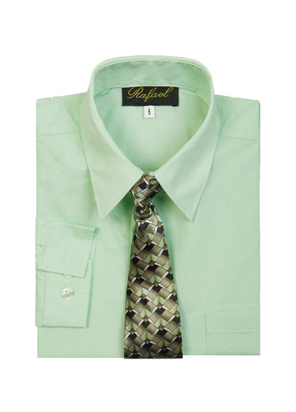 Boys formal dress shirt with striped tie
