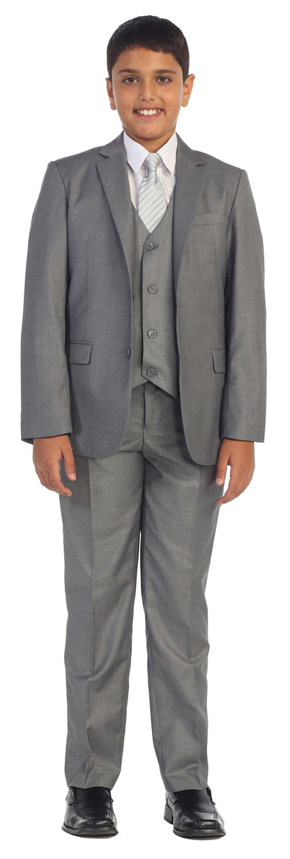 Boys formal Medium Grey Regular Suit (7 pcs)