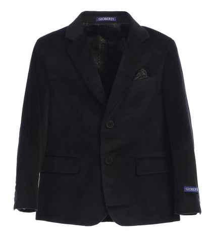 Boy's Formal Velvet Blazer with Uniform Buttons