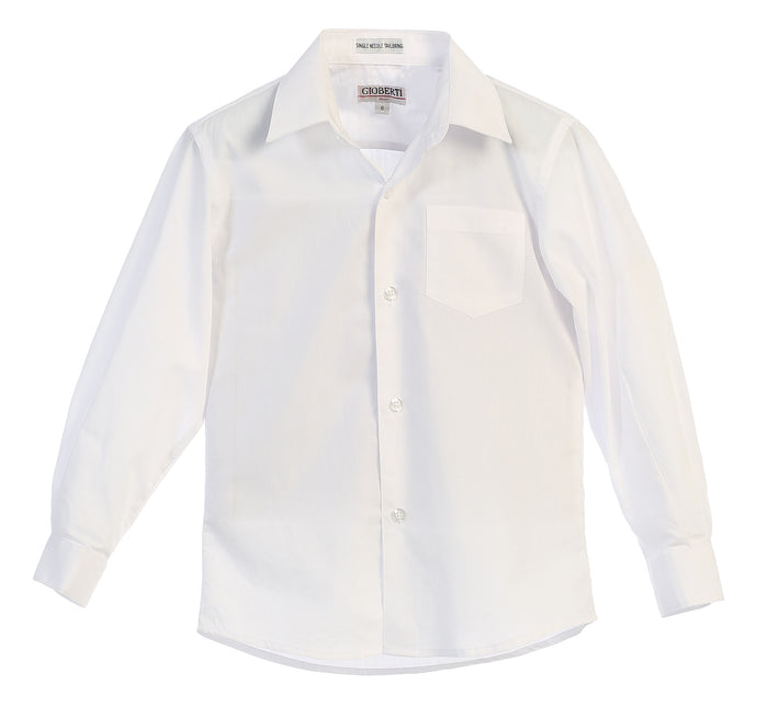 Boys Long Sleeve Solid Dress Shirt