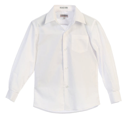 Boys Long Sleeve Solid Dress Shirt