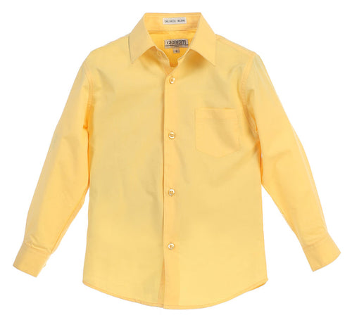 Boys Long Sleeve Solid Dress Shirt