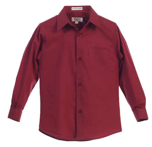 Boys Long Sleeve Solid Dress Shirt