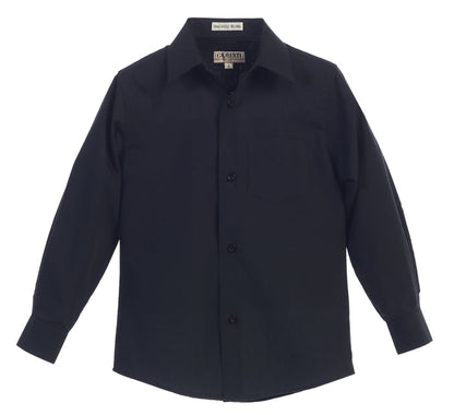 Boys Long Sleeve Solid Dress Shirt