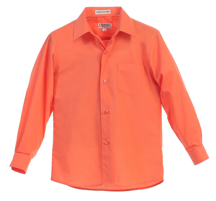 Boys Long Sleeve Solid Dress Shirt