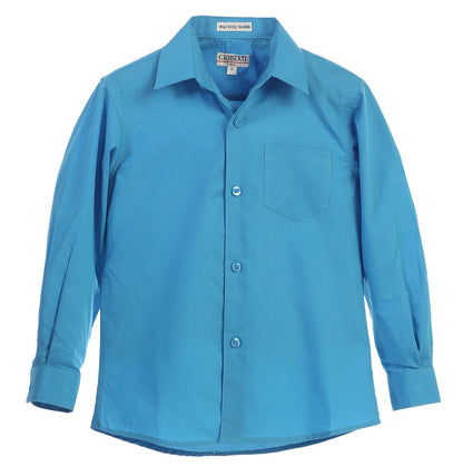 Boys Long Sleeve Solid Dress Shirt