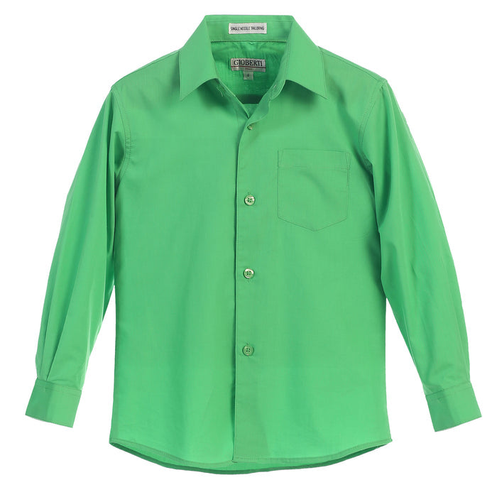 Boys Long Sleeve Solid Dress Shirt
