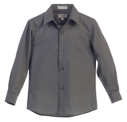 Boys Long Sleeve Solid Dress Shirt
