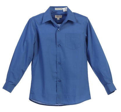 Boys Long Sleeve Solid Dress Shirt