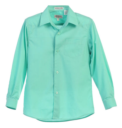 Boys Long Sleeve Solid Dress Shirt