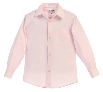 Boys Long Sleeve Solid Dress Shirt