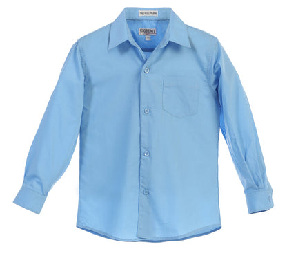 Boys Long Sleeve Solid Dress Shirt