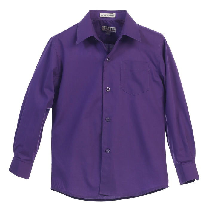 Boys Long Sleeve Solid Dress Shirt
